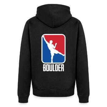 Bouldering Climbing Climbing Wall Climbers Mountains - Unisex Premium Organic Zip Hoodie - black - Back - Nico (187cm)