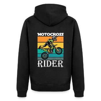 Motocross Rider Bike Offroad Race - Veste à capuche bio Premium Unisexe - noir - Dos - Nico (187cm)