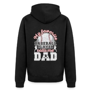 Baseball Papa Papa Père Joueur de Baseball Cadeau - Veste à capuche bio Premium Unisexe - noir - Dos - Nico (187cm)