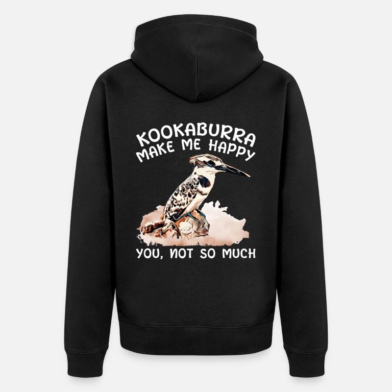 Jägerlieste Kookaburra Eisvogel Vogel - Unisex Premium Bio Zip Hoodie - Schwarz