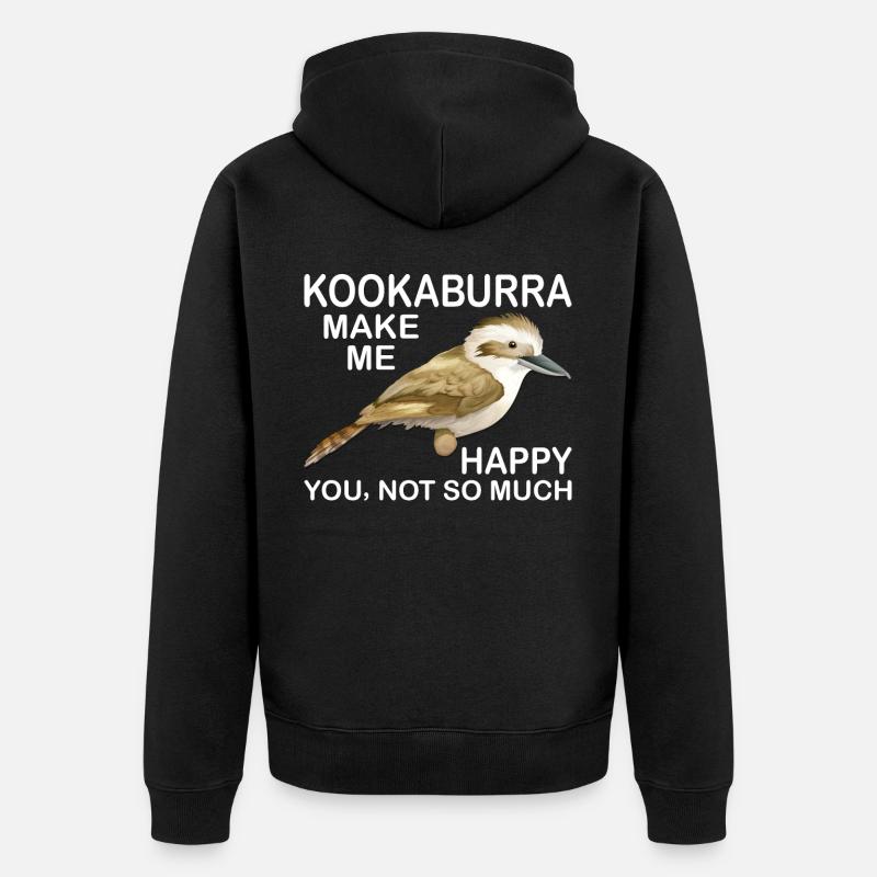 Jägerlieste Kookaburra Eisvogel Vogel - Unisex Premium Bio Zip Hoodie - Schwarz