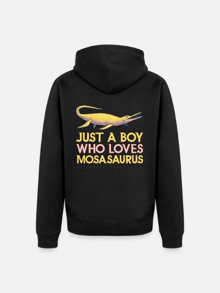 Meeresbiologe Mosasaurus Uhrzeit Dinosaurier - Unisex Premium Bio Zip Hoodie - Schwarz