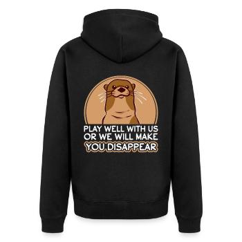 Otter Water Marten Marten Marten - Unisex Premium Organic Zip Hoodie - black - Back - Nico (187cm)