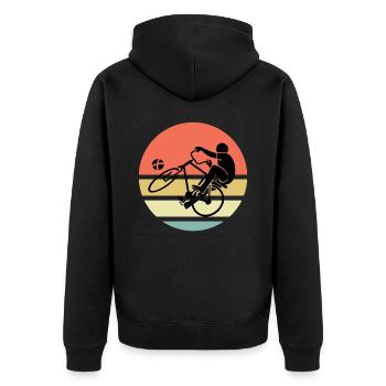 Radball - Unisex Premium Bio Zip Hoodie - Schwarz - Hinten - Nico (187cm)