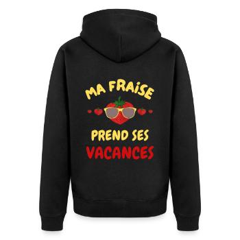 ma fraise prend ses vacances - Veste à capuche bio Premium Unisexe - noir - Dos - Nico (187cm)