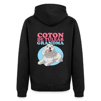 Coton de Tuléar Grand-mère Propriétaire de Chien Cadeau - Veste à capuche bio Premium Unisexe - noir - Dos - Nico (187cm)