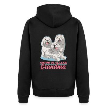 Coton de Tuléar Grand-mère | Cadeau de propriétaire de chien - Veste à capuche bio Premium Unisexe - noir - Dos - Nico (187cm)