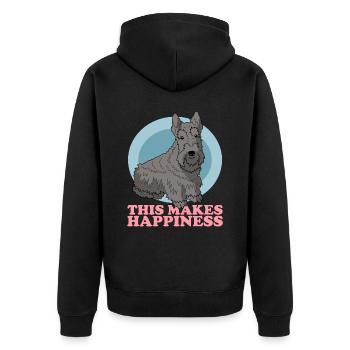Scottish Terrier Hunde | Hundebesitzer Geschenk - Unisex Premium Bio Zip Hoodie - Schwarz - Hinten - Nico (187cm)