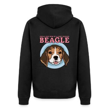 Beagle Maman Chien Maman Chien Propriétaire Cadeau - Veste à capuche bio Premium Unisexe - noir - Dos - Nico (187cm)