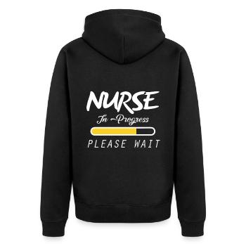 Nurse comes hospital accident doctor - Unisex Premium Organic Zip Hoodie - black - Back - Nico (187cm)