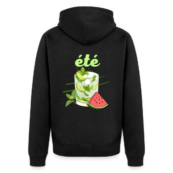 été cocktail mojito pastèque couleurs vives - Veste à capuche bio Premium Unisexe - noir - Dos - Nico (187cm)