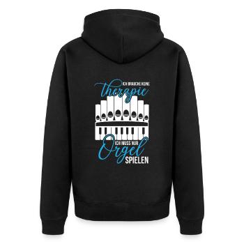 Organ Therapy Church Music Organ Players Organs - Unisex Premium Organic Zip Hoodie - black - Back - Nico (187cm)
