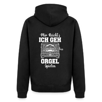 Organ plays Organ players Organ go - Unisex Premium Organic Zip Hoodie - black - Back - Nico (187cm)