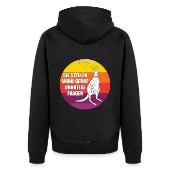 Känguru Retro Beuteltiere Australien - Unisex Premium Bio Zip Hoodie - Schwarz - Hinten - Nico (187cm)