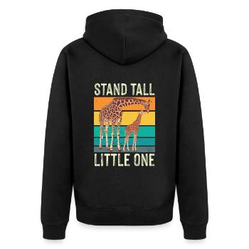 Giraffe tall small giraffe Africa - Unisex Premium Organic Zip Hoodie - black - Back - Nico (187cm)