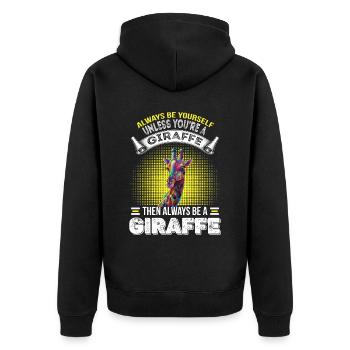 Girafe Soyez vous-même Safari Afrique Jungle - Veste à capuche bio Premium Unisexe - noir - Dos - Nico (187cm)