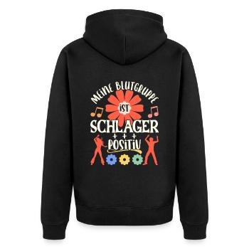 Schlager Schlagerfan Schlagermusik Schlagerparty - Unisex Premium Bio Zip Hoodie - Schwarz - Hinten - Nico (187cm)