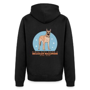 Belgian Malinois Dad Dog Owner Dog Gift - Unisex Premium Organic Zip Hoodie - black - Back - Nico (187cm)