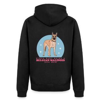 Belgian Malinois Mom Hundebesitzer Hunde Geschenk - Unisex Premium Bio Zip Hoodie - Schwarz - Hinten - Nico (187cm)