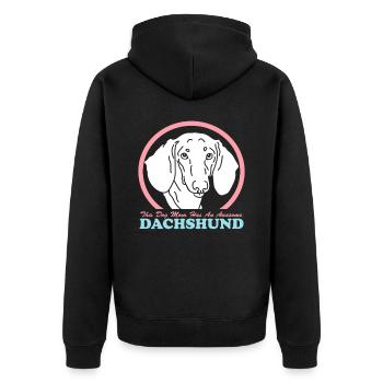 Dachshund Mom Dackel Hundebesitzerin Geschenk - Unisex Premium Bio Zip Hoodie - Schwarz - Hinten - Nico (187cm)