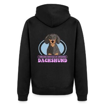 Dachshund Mom Dackel Hundebesitzer Geschenk - Unisex Premium Bio Zip Hoodie - Schwarz - Hinten - Nico (187cm)