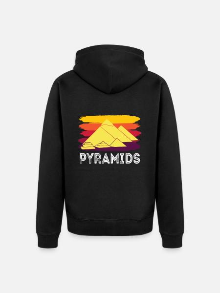 Gizeh Pyramide Ägypten Sphinx Anubis - Unisex Premium Bio Zip Hoodie - Schwarz