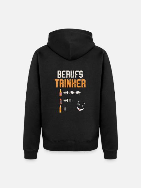 Berufstrinker - Unisex Premium Bio Zip Hoodie - Schwarz