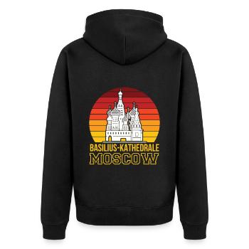 Basilius Kathedrale Moskau Christ Russland - Unisex Premium Bio Zip Hoodie - Schwarz - Hinten - Nico (187cm)