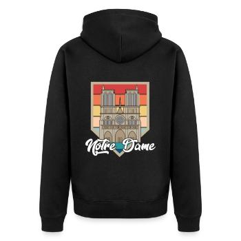 Cathédrale Notre Dame Nostalgie Paris Ville - Veste à capuche bio Premium Unisexe - noir - Dos - Nico (187cm)