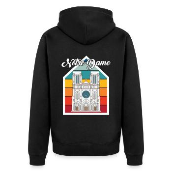 Nostalgie Cathédrale Notre-Dame de Paris Français - Veste à capuche bio Premium Unisexe - noir - Dos - Nico (187cm)
