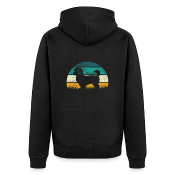 Bollipoo Retro Vintage Coloré - Veste à capuche bio Premium Unisexe - noir - Dos - Nico (187cm)