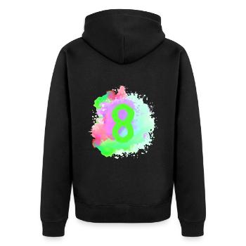 8 Nombre d’objets blob - Veste à capuche bio Premium Unisexe - noir - Dos - Nico (187cm)
