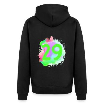 29 Number of blobs - Unisex Premium Organic Zip Hoodie - black - Back - Nico (187cm)