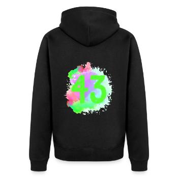 43 Number of blobs - Unisex Premium Organic Zip Hoodie - black - Back - Nico (187cm)