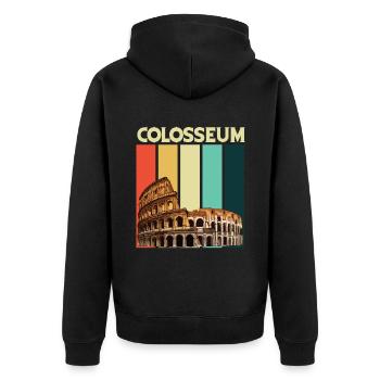 Colosseum Gladiator Arena Roman Duel - Unisex Premium Organic Zip Hoodie - black - Back - Nico (187cm)