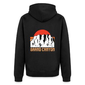Grand Canyon Arizona Nationalpark Wüste - Unisex Premium Bio Zip Hoodie - Schwarz - Hinten - Nico (187cm)