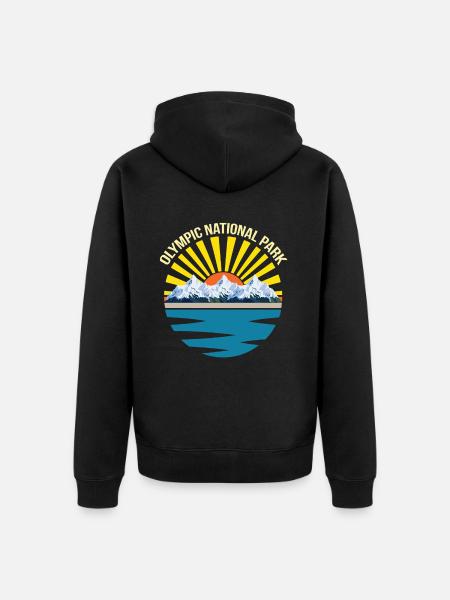 Washington Nationalpark Olymp Gebirge - Unisex Premium Bio Zip Hoodie - Schwarz
