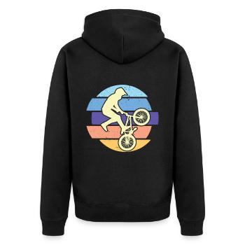 Bike Retro Bike Trip Tour Nature - Unisex Premium Organic Zip Hoodie - black - Back - Nico (187cm)