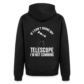 Astronomy Galaxy Telescope Stars Space - Unisex Premium Organic Zip Hoodie - black - Back - Nico (187cm)