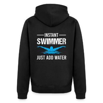 Instant Swimmer Just Add Water - Natation en piscine - Veste à capuche bio Premium Unisexe - noir - Dos - Nico (187cm)
