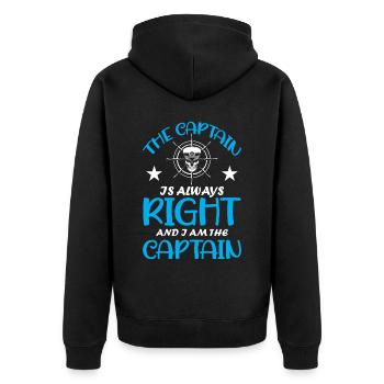 The Captain Is Always Right And I Am The Captain - Unisex Premium Organic Zip Hoodie - black - Back - Nico (187cm)