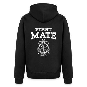 First Mate - Ocean Sea Sailor - Unisex Premium Organic Zip Hoodie - black - Back - Nico (187cm)