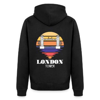 London Tower Bridge UK England Thames - Unisex Premium Organic Zip Hoodie - black - Back - Nico (187cm)