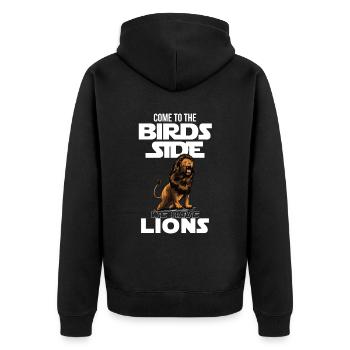 Lion Bird Side Africa Savannah Lion - Unisex Premium Organic Zip Hoodie - black - Back - Nico (187cm)