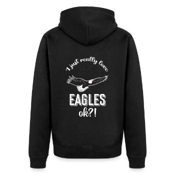 Eagle Falcon Hawk Fauconnerie Oiseaux de proie Oiseaux - Veste à capuche bio Premium Unisexe - noir - Dos - Nico (187cm)