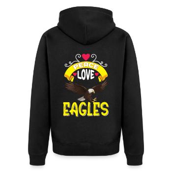 Eagle Peace Love Ornithologie Fauconnerie - Veste à capuche bio Premium Unisexe - noir - Dos - Nico (187cm)