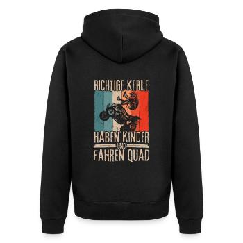 Les vrais gars ont des enfants et font des quads - Veste à capuche bio Premium Unisexe - noir - Dos - Nico (187cm)