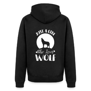La fille aime les loups pleine lune meute de loups - Veste à capuche bio Premium Unisexe - noir - Dos - Nico (187cm)