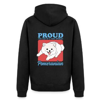 Poméranien Dad Zwergspitz Dog Owner Cadeau - Veste à capuche bio Premium Unisexe - noir - Dos - Nico (187cm)