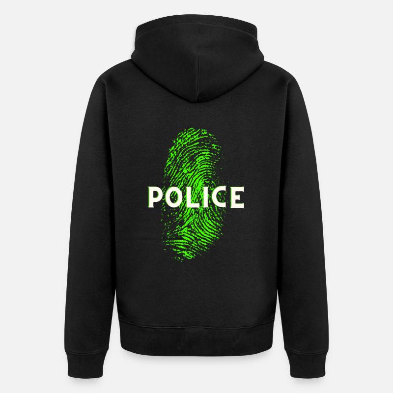POLICE SCIENTIFIQUE EMPREINTE DIGITALE ADN - Veste à capuche bio Premium Unisexe - noir